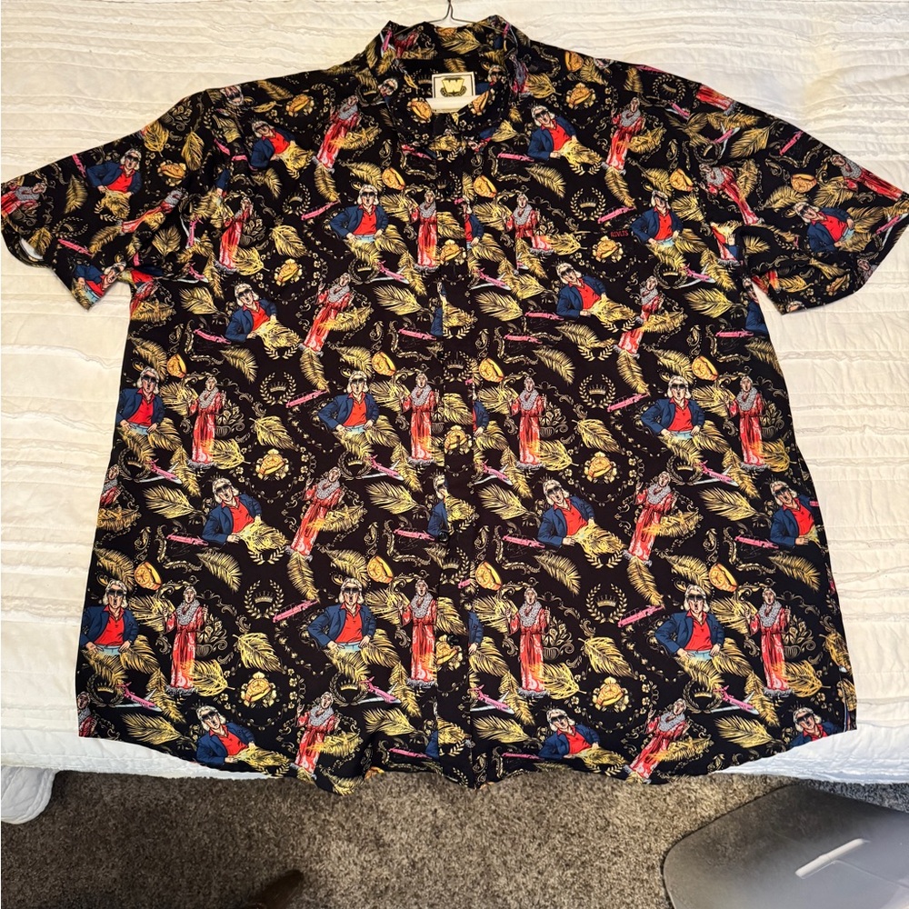 RSVLTS WWE Ric Flair Black and Red Casual Button Down Shirt